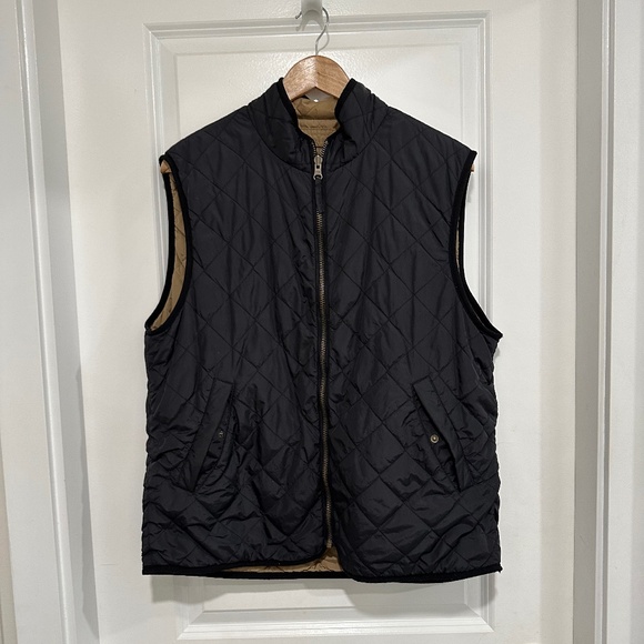 Vintage Levi’s Reversible Nylon Quilted Vest Black and Tan Men’s Unisex - Picture 2 of 16